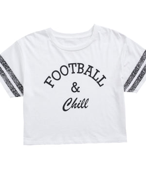 "Football and Chill" Women's Cropped T-Shirt